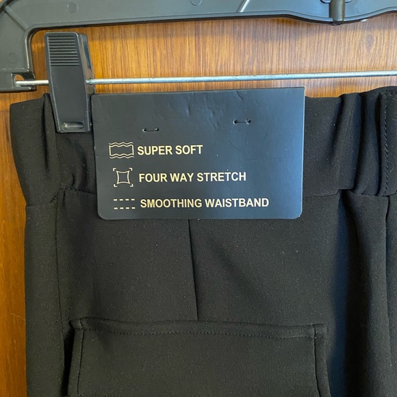 NWT SOLID BLACK SCUBA CARGO PANTS WIDE LEG size 1X - Picture 9 of 15